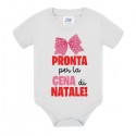  Body neonata Pronta per la cena di Natale! Fiocco rosa fiocchetto elegante, idea regalo divertente per bimba!