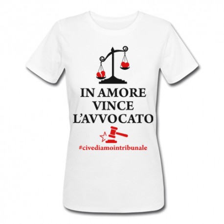 T-shirt maglietta Donna in Amore Vince l'avvocato, Ci Vediamo in Tribunale! Idea Regalo Divertente Laurea in Legge!
