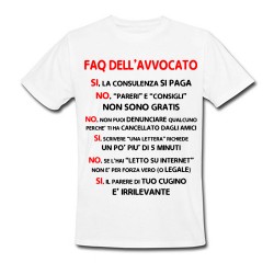 T-Shirt Maglietta Uomo FAQ Avvocato, Risposte Divertenti a Domande Fastidiose, Laurea Legge Giurisprudenza!