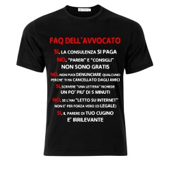 T-Shirt Maglietta Uomo FAQ Avvocato, Risposte Divertenti a Domande Fastidiose, idea regalo, nera!
