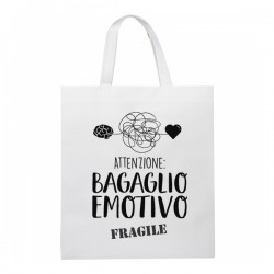 Shopper borsetta Attenzione Bagaglio Emotivo, Fragile, divertente idea regalo, emozioni cuore amore cervello confuso! 