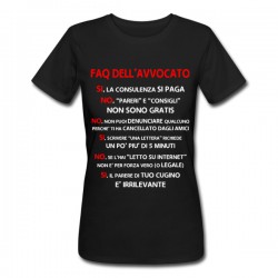 T-shirt maglietta donna FAQ Avvocato, risposte Divertenti, Idea Regalo Laurea Giurisprudenza Legge! Nera! 