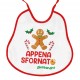 Bavaglino bavetta neonato Appena sfornato, biscotto Natale! Personalizzato con nome di bimbo! Bordo rosso!