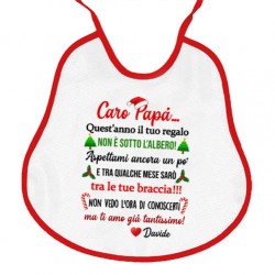 Bavaglino bavetta Caro futuro papà! Personalizzato con nome bimbo o bimba! Annuncio gravidanza Natale!