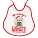 Bavaglino bavetta neonato neonata Primo 1° Natale, personalizzato con nome di bimbo o bimba! Bordo rosso! Volpe carina!