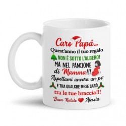 Tazza mug 11 oz Caro papà! Personalizzato con nome bimbo o bimba! Annuncio gravidanza Natale!