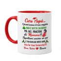 Tazza mug 11 oz rossa Caro papà! Personalizzato con nome bimbo o bimba! Annuncio gravidanza Natale!