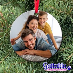  Ornamento rotondo personalizzato con la tua foto! Stampa la tua fotografia da appendere all'albero di Natale! 