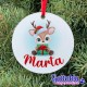 Ornamento rotondo Renna personalizzato con il tuo nome! Personalizza la tua decorazione da appendere all'albero di Natale! 