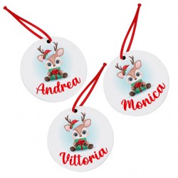 Pacchetto x 3 decorazioni Renna personalizzate con vostri NOMI da appendere all'albero di Natale! 