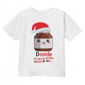  T-Shirt Maglietta Bimbo o Bimba Cioccolato di Natale Personalizzato con Nome! Che Mondo Sarebbe Senza Me! 