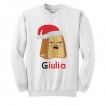 Felpa Girocollo Donna Pandorino dolce divertente di Natale personalizzata con il nome!