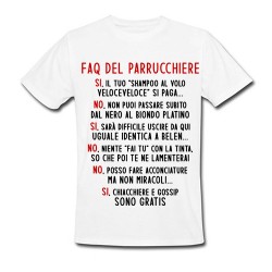 T-Shirt Maglietta Uomo FAQ del Parrucchiere, risposte Divertenti a Domande irritanti, Divertente Idea Regalo Hair Stylist! 