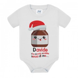 Body neonato neonata Barattolo Cioccolato Natale, personalizzato con nome di bimbo o bimba!