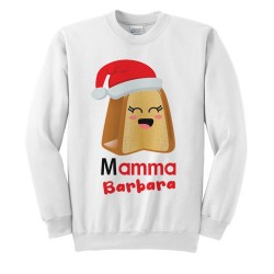 Felpa Girocollo Donna Mamma Pandorino dolce divertente di Natale personalizzata con il nome! 