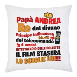 Federa per cuscino Papà re del divano e del telecomando! Personalizzata con nome! Divertente!