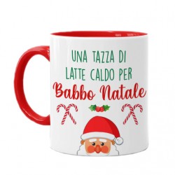 Tazza mug 11 oz color rossa Latte caldo per Babbo Natale!