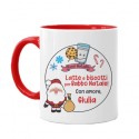 Tazza mug 11 oz color rossa Latte e biscotti per Babbo Natale! PERSONALIZZATA CON NOME!