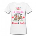 T-Shirt Maglietta Donna Felicità è essere la zia di... PERSONALIZZATA CON NOME o NOMI nipote o nipoti!