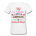 T-Shirt Maglietta Donna Felicità è essere la nonna di... PERSONALIZZATA CON NOME o NOMI nipote o nipoti!