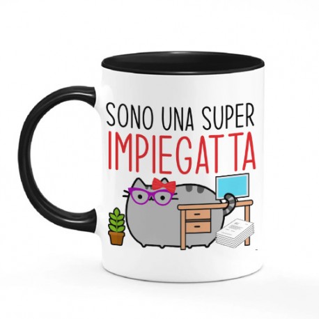 Tazza mug 11 oz Sono una super impiegatta! Gatto impiegata