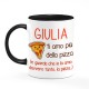 Tazza mug 11 oz nera Ti amo più della pizza! Divertente regalo d'amore PERSONALIZZATA CON NOME! San Valentino!