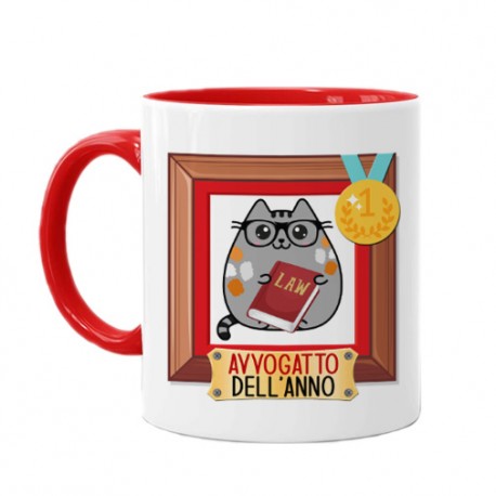  Tazza mug color rossa 11 oz Avvogatto dell'anno! Gatto avvocato divertente, idea regalo!