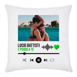  Federa per Cuscino Player personalizzato con la tua foto e la tua canzone, idea regalo romantica San Valentino per lui e lei! 