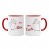 Coppia di tazze color 11 oz Love you filo rosso del destino personalizzate con i nomi! Regalo romantico amore San Valentino!