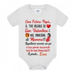 Body Caro futuro papà, il tuo regalo di San Valentino è nel pancione di mamma! Personalizzato con nome bimbo o bimba! 