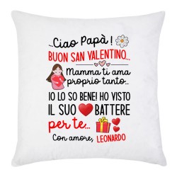 Federa Caro papà buon San Valentino! Mamma ti ama, il suo cuore batte per te! Personalizzato con nome bimbo o bimba! 