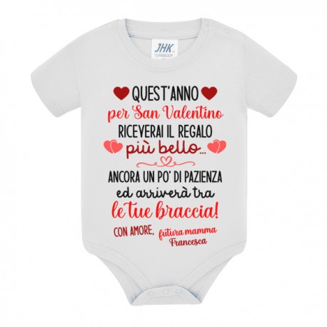 Body Quest'anno San Valentino regalo più bello tra le tue braccia! Personalizzato con nome futura mamma! Annuncio gravidanza! 