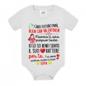 Body Futuro papà buon San Valentino! Mamma ti ama, il suo cuore batte per te! Personalizzato con nome bimbo o bimba! 