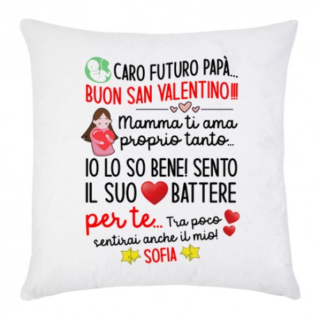 Federa Futuro papà buon San Valentino! Mamma ti ama, il suo cuore batte per  te! Personalizzato