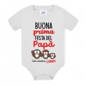 Body neonato neonata Buona Prima Festa del Papà! Con amore, personalizzato con nome bimbo o bimba! Gufetti carini!