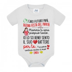 Body Futuro papà buona Festa del papà! Mamma ti ama, il suo cuore batte per te! Personalizzato con nome bimbo o bimba! 