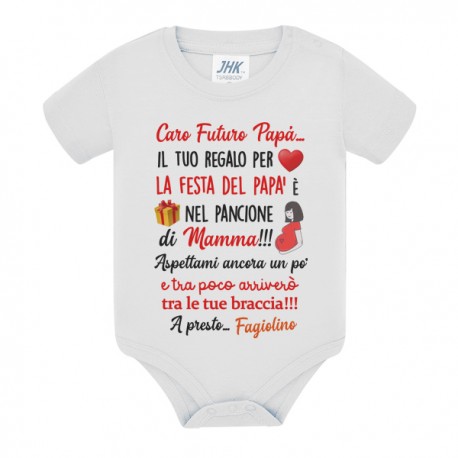 Body futuro papà, il tuo regalo per la festa del papà è nel pancione di mamma! Personalizzato con nome bimbo o bimba! 