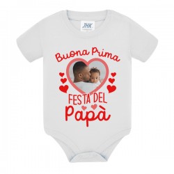Body neonato neonata Buona Prima Festa del Papà PERSONALIZZATO CON LA TUA FOTO!
