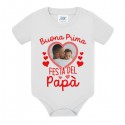 Body neonato neonata Buona Prima Festa del Papà PERSONALIZZATO CON LA TUA FOTO!