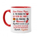 Tazza color Caro futuro papà, il tuo regalo della Festa del papà è nel pancione di mamma! Personalizzato con nome! 