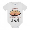 Body neonato bimbo La pagnottella di papà, personalizzato con nome bambino! Pagnotta di pane panino kawaii divertente! 