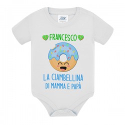 Body neonato bimbo La ciambellina di mamma e papà, personalizzato con nome bambino! Donut kawaii divertente! 