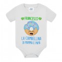 Body neonato bimbo La ciambellina di mamma e papà, personalizzato con nome bambino! Donut kawaii divertente! 