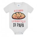 Body neonata bimba La pagnottella di papà, personalizzato con nome bambina! Pagnotta di pane panino kawaii divertente! 
