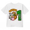 T-shirt bimbo Primo compleanno, numero 1 e animali giungla safari, personalizzata con il nome!