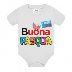 Body neonato neonata Buona Pasqua! PERSONALIZZATO CON NOME BIMBO O BIMBA, ovetto style!