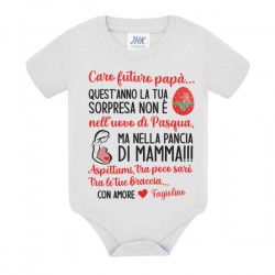 Body Caro futuro papà, sorpresa nella pancia di mamma! PERSONALIZZATO CON NOME O SOPRANNOME, annuncio gravidanza a Pasqua!