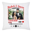 Federa per cuscino Player Personalizzato con NOMI degli SPOSI, DATA del MATRIMONIO, tua FOTO e CANZONE! Mod. Cornice