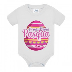 Body neonata bimba La mia prima Pasqua! Personalizzato con nome bambina! Uovo colorato! 