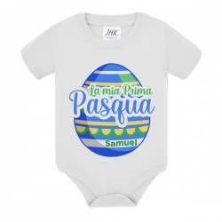 Body neonato bimbo La mia prima Pasqua! Personalizzato con nome bambino! Uovo colorato! 